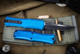 Microtech Hera II Mini OTF Automatic Knife Blue 3" Recurve Stonewash 1705M-1BL