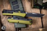 Microtech Glykon OTF Automatic Knife OD Green Aluminum/Titanium 3.75" M390 Tanto Black 185-1OD