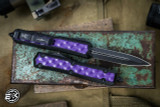 Microtech Makora OTF Automatic Knife Purple Bubble Inlay OTF 3.25" Black Dagger 206-1BIPUS