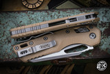 Microtech Standard Issue "MSI" Ram-LOK Manual Folder Fluted Tan G10 3.75" Apocalyptic Stonewash 210-10APFLGTTA