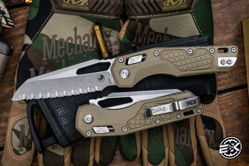 Microtech Standard Issue "MSI" Ram-LOK Manual Folding Knife "LawnMan" Green Frag G10 3.75" Stonewash Serrated 210-12FRGTODLM