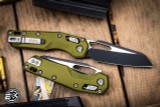 Microtech Standard Issue "MSI" Ram-LOK Manual Folding Knife OD Green Fluted Aluminum 3.75" Black 210-1FLOD