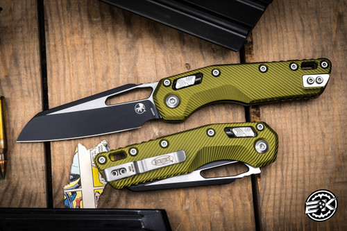 Microtech Standard Issue "MSI" Ram-LOK Manual Folding Knife OD Green Fluted Aluminum 3.75" Black 210-1FLOD