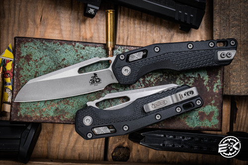  Microtech Standard Issue "MSI" 30th Anniversary Ram-LOK Manual Folding Knife Black 3.85" Apocalyptic Stonewash 210T-10APPMBK30