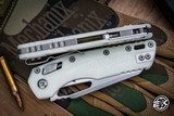 30th Anniversary-Microtech Standard Issue "MSI" Ram-LOK Manual Folding Knife White 3.85" Stonewash 210T-10PMWH30