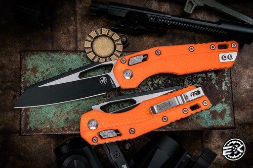 Microtech Standard Issue "MSI" Ram-LOK Manual Folding Knife Orange 3.85" Black 210T-1PMOR