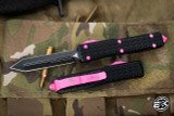 (F Cancer) Microtech Pink Tri-Grip Ultratech  Spartan "EKnives EKclusive" OTF Knife 3.4" Black Spartan 223T-1PKEKS