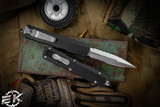 Microtech Dirac Delta OTF Automatic Knife 3.75" Dagger Stonewash Serrated 227-11