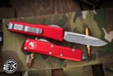 Microtech UTX-85 OTF Automatic Knife Red 3.1" Drop Point Stonewash 231-10RD