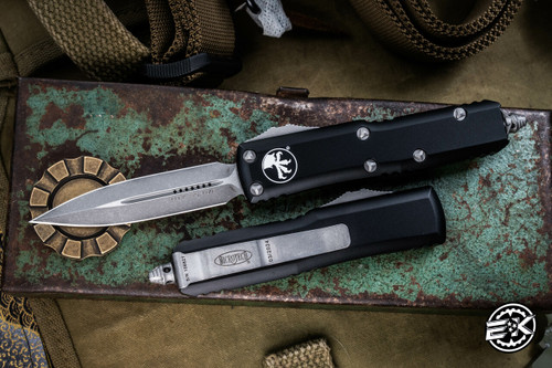 Microtech UTX-85 OTF Automatic Knife 3" Dagger Apocalyptic Stonewash 232-10AP