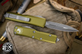 Microtech UTX-85 OTF Automatic Knife OD Green 3.1" Dagger Stonewash Apocalyptic 232-10APOD