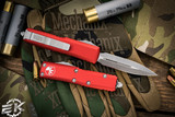 Microtech UTX-85 OTF Automatic Knife Red 3.1" Dagger Apocalyptic Stonewash 232-10APRD