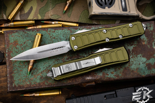 Microtech UTX-85 II Stepside OD Green OTF Automatic Knife 3" Dagger Satin 232II-4ODS