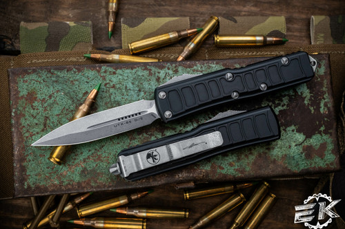 Microtech UTX-85 II Stepside OTF Automatic Knife 3" Dagger Stonewash Apocalyptic 232II-10APS