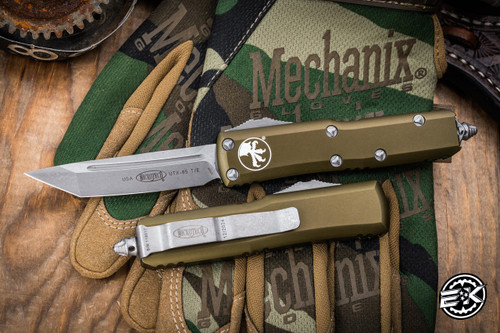 Microtech UTX-85 OD Green OTF Automatic Knife 3" Apocalyptic Tanto 233-10APOD