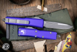 Microtech UTX-85 OTF Automatic Knife Purple Aluminum 3" Apocalyptic Stonewash 231-10APPU