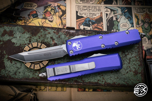 Microtech UTX-85 OTF Automatic Knife Purple 3.1" Tanto Satin  233-4PU