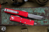 Microtech UTX-85 Red OTF Automatic Knife 3" Satin Tanto 233-4RD