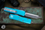 Microtech UTX-85 OTF Automatic Knife Turquoise 3.1" Tanto Satin  233-4TQ