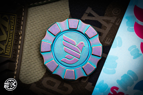 HiTex Gear Scoopyloops "Pigeon Club" COTMC Poker Chip Anodized Titanium