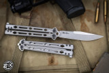 Kershaw Lucha Balisong Butterfly Knife Stainless 4.6" Drop Point Stonewash  5150