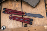 Benchmade Necron Balisong Butterfly Knife Ruby Red G10 4.6" Scimitar Blackwash  99BK-1