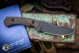 Toor Knives Allied Brauler Fixed Blade Knife Textured Green Linen Micarta 3.9" Drop Point Blackwash