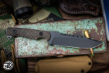 Toor Knives Crewman Allied Fixed Blade Knife Textured Green Linen Micarta 4.6" Clip Point Black Oxide