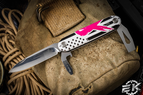 Medford/ASK (American Service Knife) The Jefferson Modular Multi-Tool 2.9" EK EKclusive White Breast Cancer Awareness