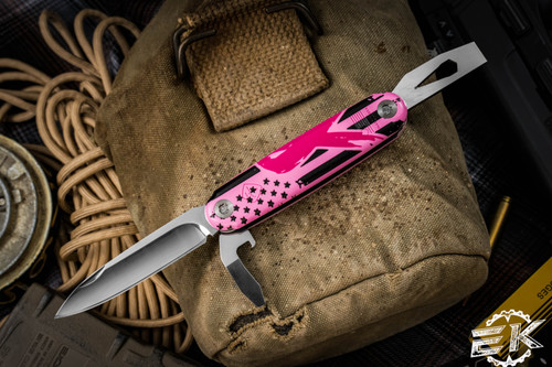 ASK (American Service Knife) The Jefferson Modular Multi-Tool 2.9" EK EKclusive PINK Breast Cancer Awareness