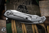 Mike Bond Knives Custom Huli Maka Diamond Frag Black Hula Titanium 3.75" Stonewash