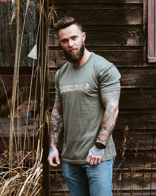 Microtech "Core Logo" OD Green Tee Shirt SS Crew Unisex