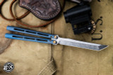 Medford Viceroy Balisong Butterfly Knife Blue Titanium 4.8" Tanto Tumbled