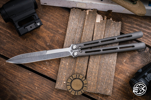 Medford Viceroy Balisong Butterfly Knife Tumbled Titanium 4.8" Dagger