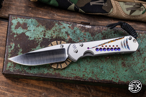 Chris Reeve Knives Small Sebenza 31 Titanium Unique Graphic Knife 3" MagnaCut Drop Point-