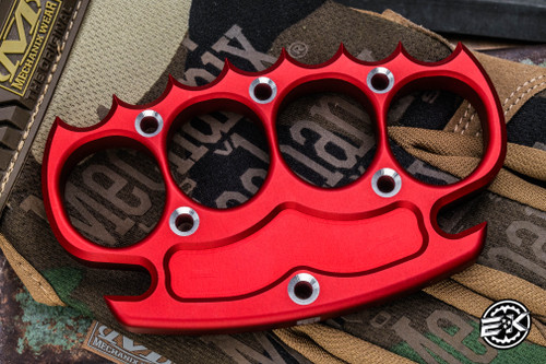 NCC Knives Knuck Spiked Grapnel Red Two Tone Anodized Aluminum Paper Weight 