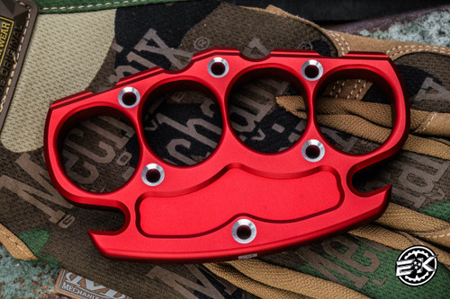 NCC Knives Knuck Large Tread Grapnel Red Two Tone Anodized Aluminum Paper Weight