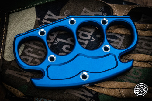 NCC Knives Knuck Grapnel Small Tread Blue Two Tone Anodized Aluminum Paper Weight 