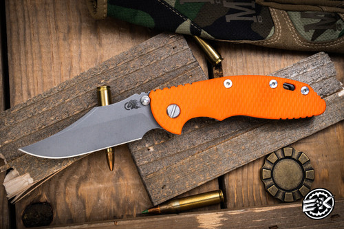 Hinderer Knives XM-18 3.5" Bowie Non Flipper Folding Knife Orange G10, Working Finish