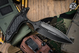 RARE-Marfione Custom/Bastinelli Hypnotic Carbon Fiber Fixed Blade Push Dagger 4.5" DLC Serrated