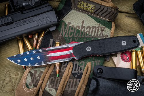 Blackside Customs Plan B. Old Glory Finish Magnacut G10 8.50" Black