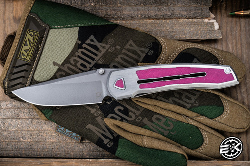 Sharknivco Nashville WAKA Pink CamoQuartz Titanium Framelock 3.25" Blasted