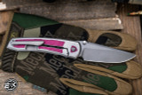 Sharknivco Nashville WAKA Pink CamoQuartz Titanium Framelock 3.25" Blasted