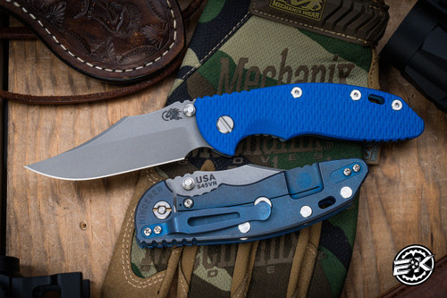 Hinderer Knives Folding Knife XM-18 Blue G10 3.5" S45VN Spanto Battle