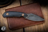 Achter Knives Custom No. 7 Fixed Blade Knife Bronze Titanium 3" Micarta Drop Point