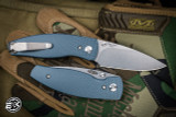 Three Rivers Manufacturing NEUTRON 2 Folding Knife Lizard Skin Blue Titanium 3" Stonewash