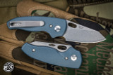 Three Rivers Manufacturing Custom NERD Folding Knife Lizard Skin Blue Titanium 2.2" MagnaCut Stonewash