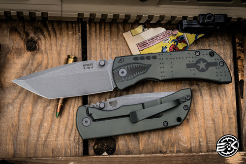 Mcnees Knives MAC2 Green Tiger Bomber Titanium 3.5" MagnaCut Tanto