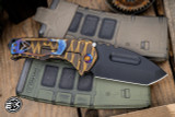 Medford Praetorian Ti Folding Knife Bronze "Contoured Tear Drop" Sculpted Titanium  3.75" DLC Tanto