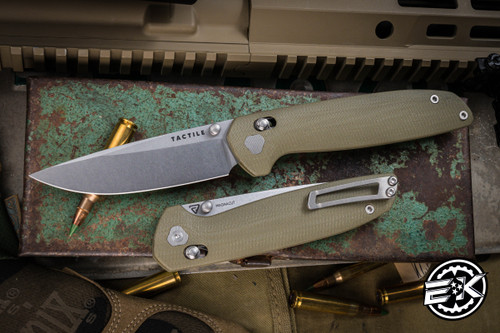 Tactile Knife Co. "Maverick" Crossbar Lock Folding Knife Green G10 3.5" MagnaCut 